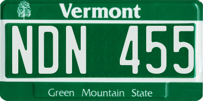 VT license plate NDN455