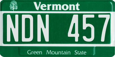 VT license plate NDN457