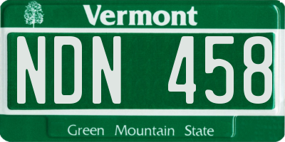 VT license plate NDN458