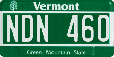 VT license plate NDN460