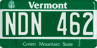 VT license plate NDN462