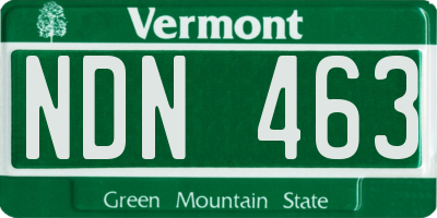 VT license plate NDN463