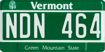 VT license plate NDN464
