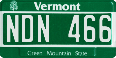 VT license plate NDN466