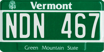 VT license plate NDN467