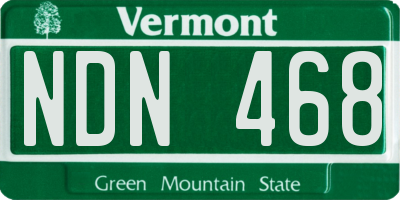 VT license plate NDN468