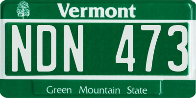 VT license plate NDN473
