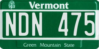 VT license plate NDN475