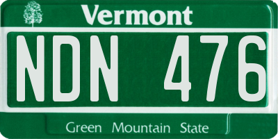 VT license plate NDN476