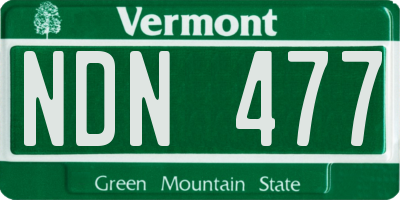 VT license plate NDN477