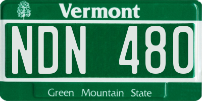 VT license plate NDN480