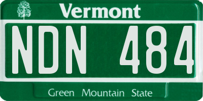 VT license plate NDN484