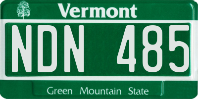 VT license plate NDN485