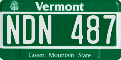 VT license plate NDN487