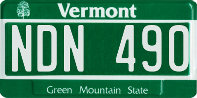 VT license plate NDN490
