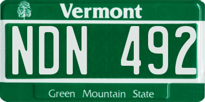 VT license plate NDN492