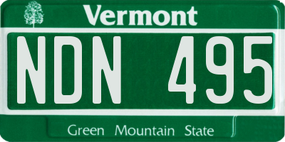 VT license plate NDN495
