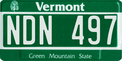 VT license plate NDN497