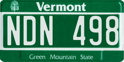 VT license plate NDN498