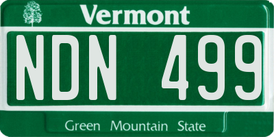 VT license plate NDN499
