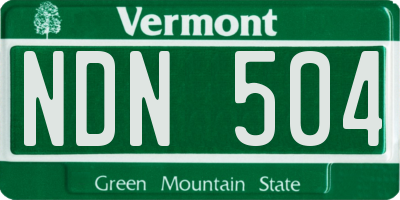 VT license plate NDN504