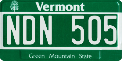 VT license plate NDN505