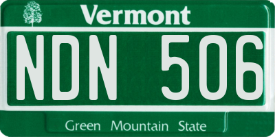 VT license plate NDN506