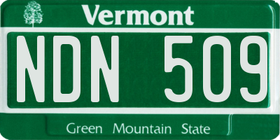 VT license plate NDN509