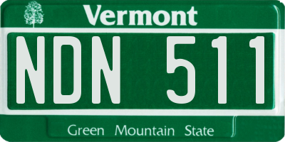 VT license plate NDN511
