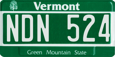 VT license plate NDN524