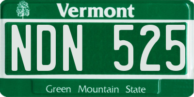 VT license plate NDN525