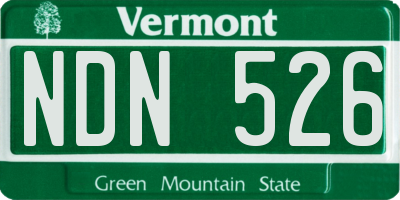 VT license plate NDN526