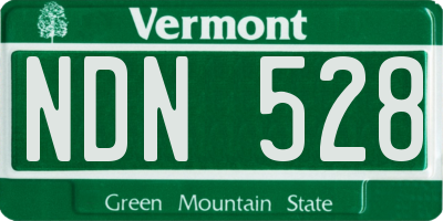 VT license plate NDN528