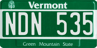 VT license plate NDN535