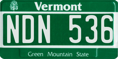 VT license plate NDN536