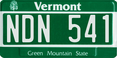 VT license plate NDN541
