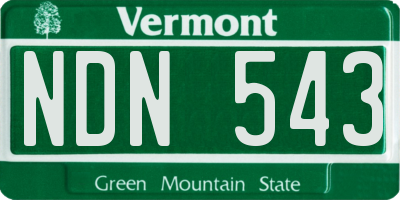 VT license plate NDN543