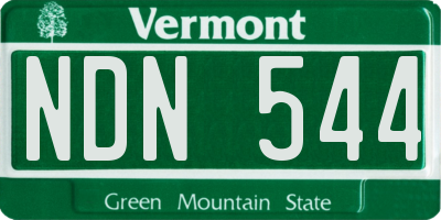 VT license plate NDN544