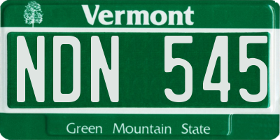 VT license plate NDN545