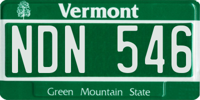 VT license plate NDN546