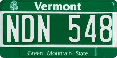 VT license plate NDN548