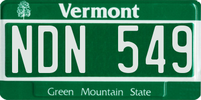 VT license plate NDN549