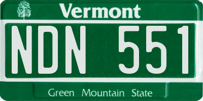 VT license plate NDN551