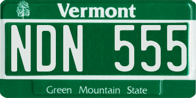 VT license plate NDN555