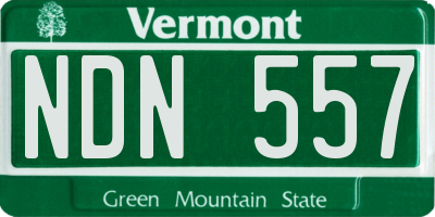 VT license plate NDN557