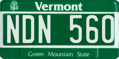 VT license plate NDN560