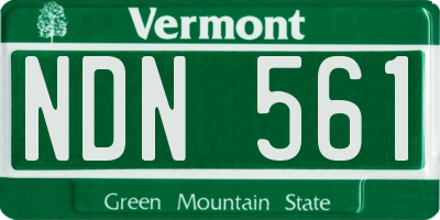 VT license plate NDN561