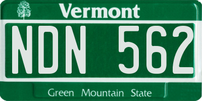 VT license plate NDN562