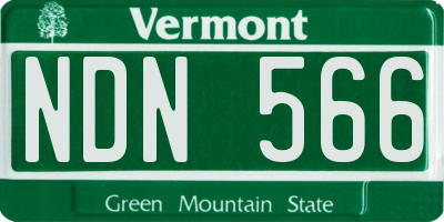 VT license plate NDN566