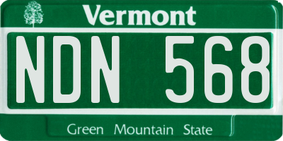 VT license plate NDN568